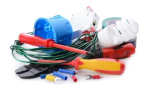 electrician s supplies white background